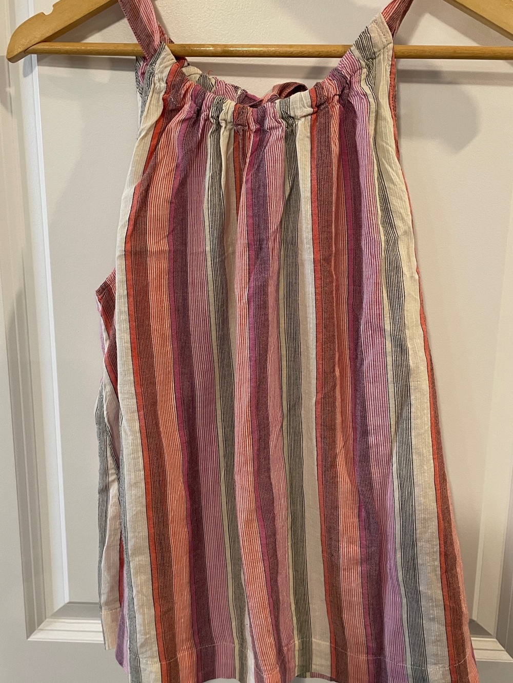 GAP Striped Pink Cream Red Sleeveless Top